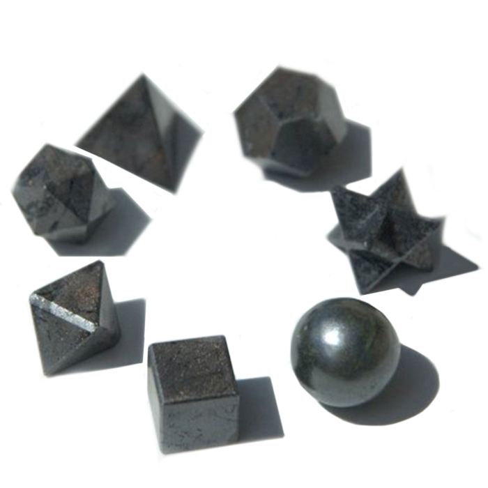 Γεωμετρικό Σετ Κρύσταλλου Μαύρου Αχάτη- Black Agate Διάφορα σχήματα